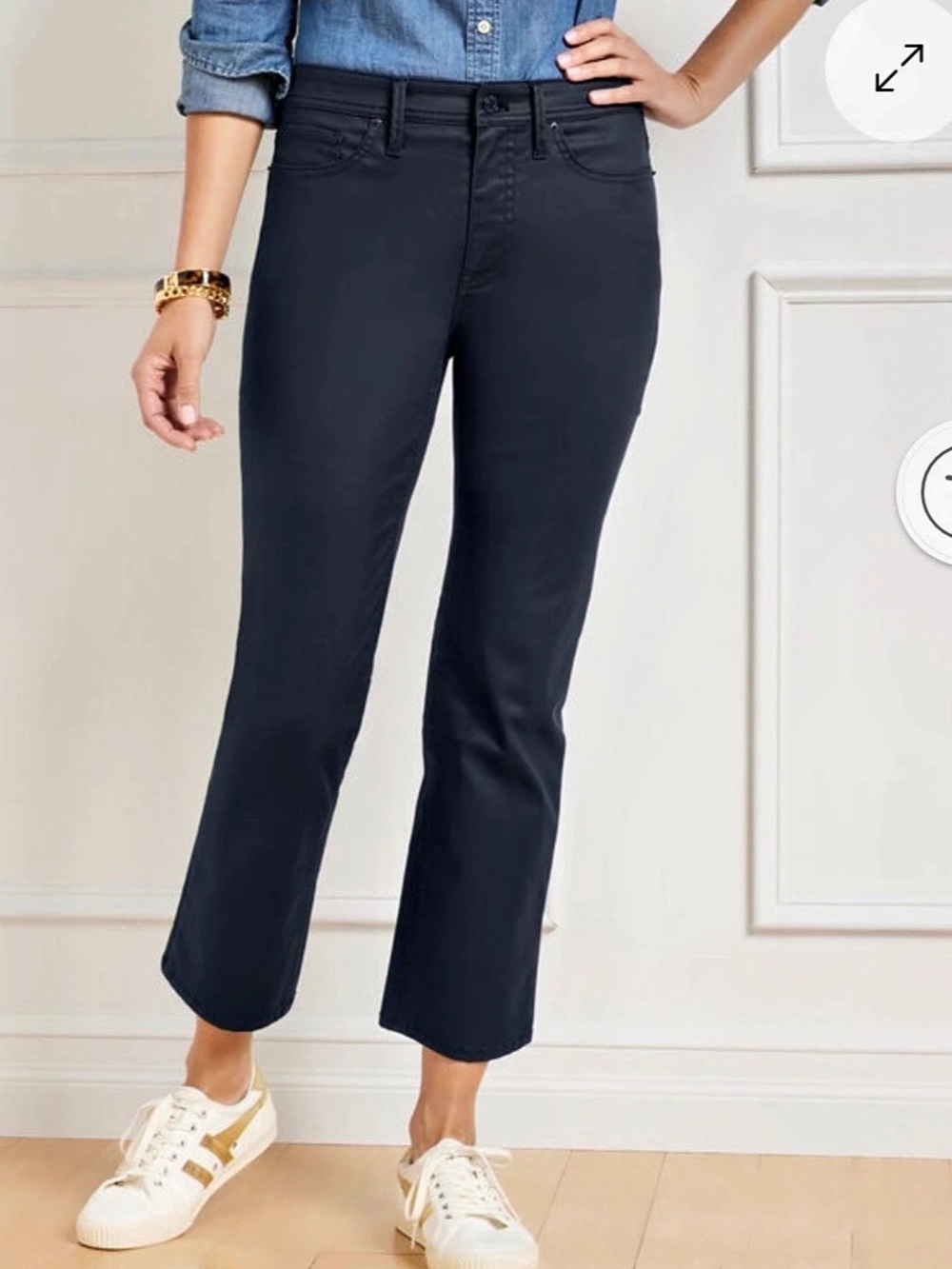 Talbots Demi Boot Crop Jean Boot Cut Jeans Blue Waist 10 like new